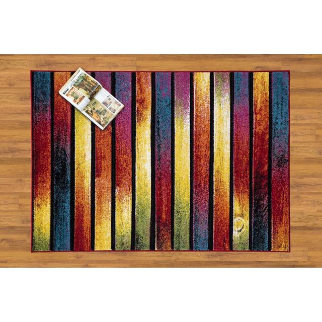 Carved Stripes Tufted Multicolour Rug 17 Stories Rug Size: Rectangle 80cm x 150cm on Productcaster.