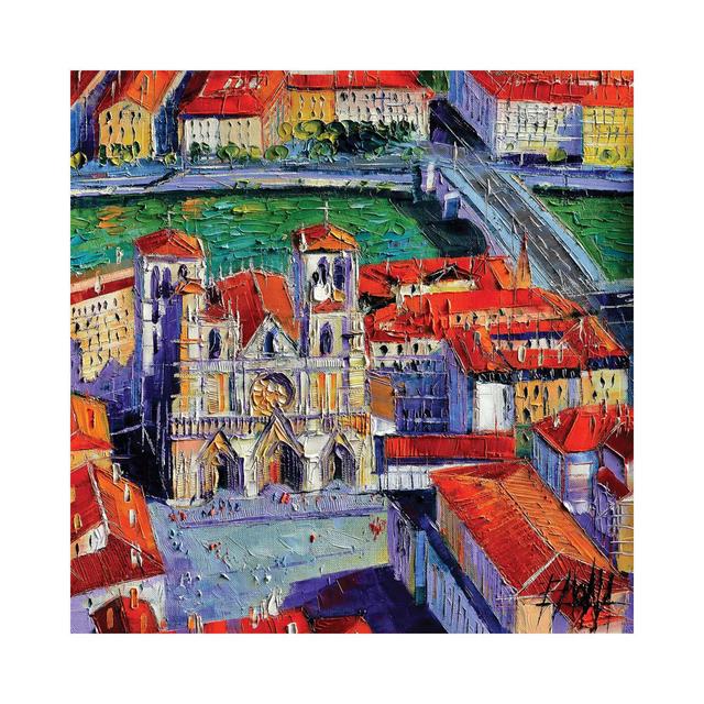 View Over Cathedral Saint-Jean Lyon by Mona Edulesco - Wrapped Canvas Gallery-Wrapped Canvas Giclée ClassicLiving Size: 45.72cm H x 45.72cm W x 1.91cm on Productcaster.