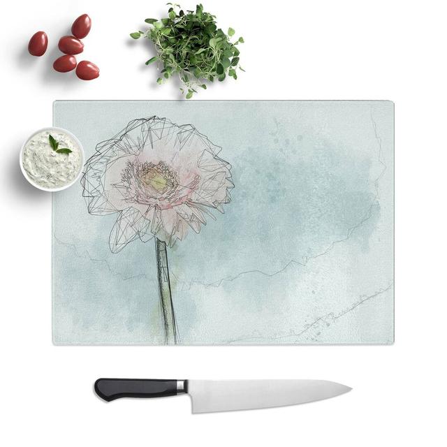 Glass Lone Pink Gerbera in Abstract Chopping Board East Urban Home Size: 28.5 cm W x 20 cm L on Productcaster.