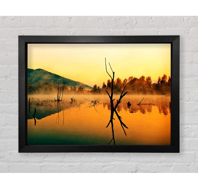 Morning Mist Over The Lake - Single Picture Frame Art Prints Bright Star Size: 84.1cm H x 118.9cm W x 3.4cm D on Productcaster.