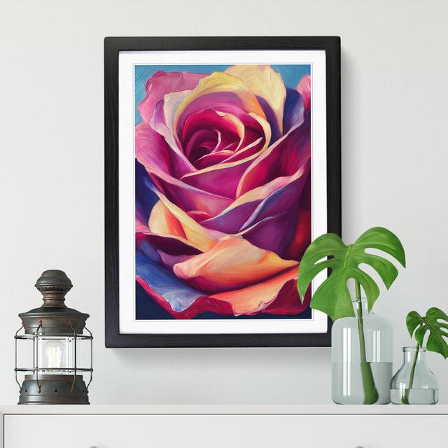 Kinta Rose Flower Painting Vol.2 - Picture Frame Graphic Art Rosdorf Park Frame Colour: Black, Size: 64cm H x 46cm W x 2cm D on Productcaster.