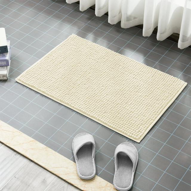 Nelu Rectangle Non-Slip Bath Mat 17 Stories Colour: Cream, Width: 50", Length: 80" on Productcaster.