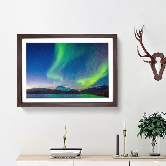 Green Polar Lights over Sweden - Picture Frame Painting Print East Urban Home Frame Option: Walnut Framed, Size: 48cm H x 65cm W x 2cm D on Productcaster.