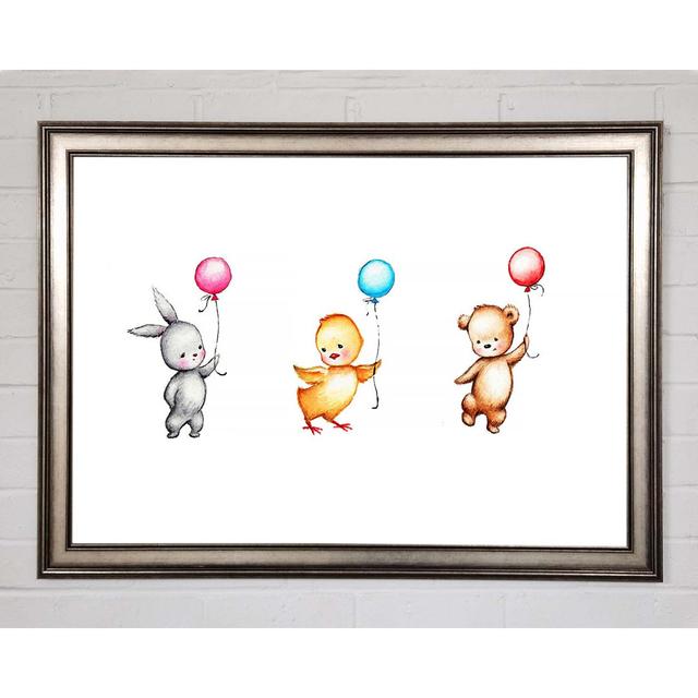 Tierische Luftballon-Familie - Einzelne Bilderrahmen Kunstdrucke Sommerallee Größe: 42 cm H x 59,7 cm B x 1,5 cm T on Productcaster.