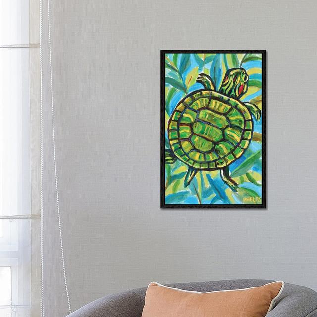 Slider Turtle by Robert Phelps - Gallery-Wrapped Canvas Giclée on Canvas 17 Stories Format: Black Framed, Size: 66.04cm H x 45.72cm W x 3.81cm D on Productcaster.