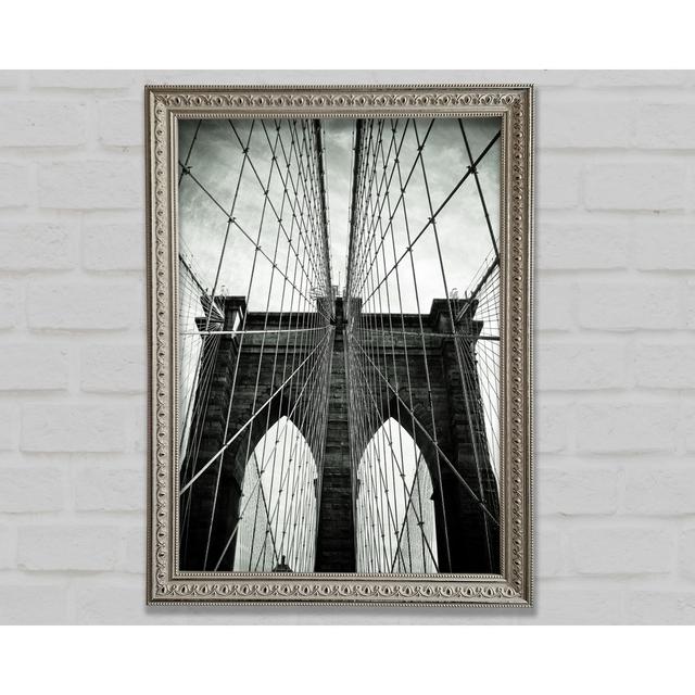 Brooklyn Bridge Arches Framed Print Williston Forge Size: 84.1cm H x 59.7cm W on Productcaster.