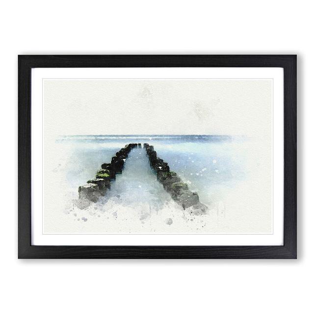 Breakwater in the Baltic Sea in Abstract - Picture Frame Graphic Art Print East Urban Home Frame Option: Black Framed, Size: 48cm H x 65cm W x 2cm D on Productcaster.