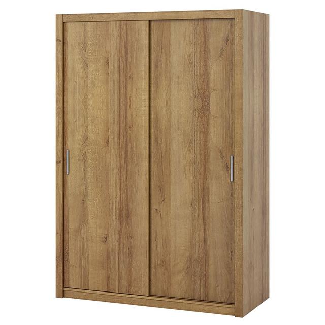 Frazierii 2 Door Sliding Wardrobe Ebern Designs Size: 215cm H x 150cm W x 62cm D, Finish: Golden on Productcaster.