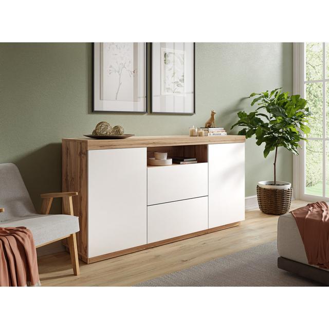 Tolliver 2 - Drawer Chest of Drawers Hashtag Home Colour: Wotan Oak/White on Productcaster.