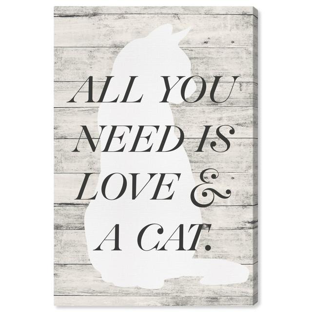 A Cat And Love - No Frame Print on Canvas East Urban Home Size: 61 cm H x 40.6 cm W x 3.8 cm D on Productcaster.