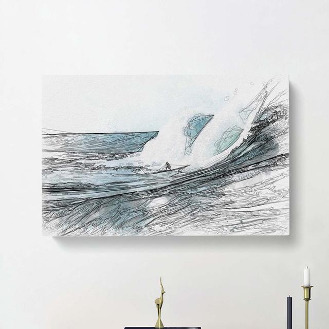 Surfs Up In Abstract - Wrapped Canvas Print East Urban Home Size: 50cm H x 76cm W x 3cm D on Productcaster.