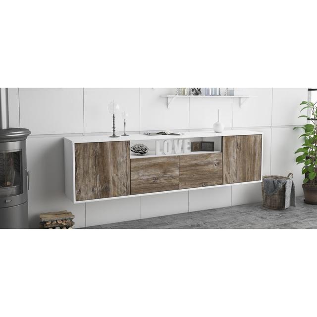 Goulding TV Stand for TVs up to 78" Ebern Designs Colour: White/Driftwood on Productcaster.