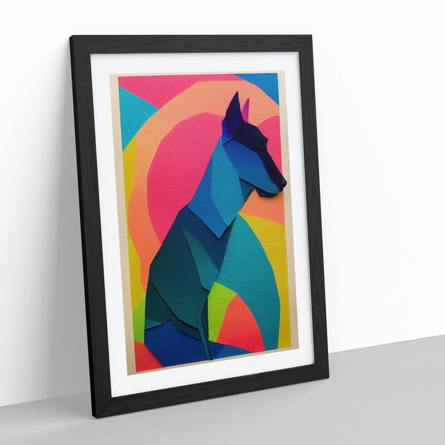 Paper Dog No.1 Abstract - Picture Frame Graphic Art Metro Lane Size: 34cm H x 25cm W x 2cm D, Frame Colour: Black Framed on Productcaster.