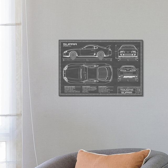 Toyota Supra MKIV by Action Blueprints - Wrapped Canvas Print iCanvas Size: 45.72cm H x 66.04cm W x 1.91cm D on Productcaster.