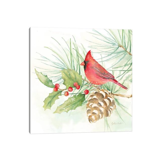 Winter Birds - Cardinal by Cynthia Coulter - Painting on Canvas Union Rustic Format: Wrapped Canvas, Size: 45.72cm H x 45.72cm W x 3.81cm D on Productcaster.