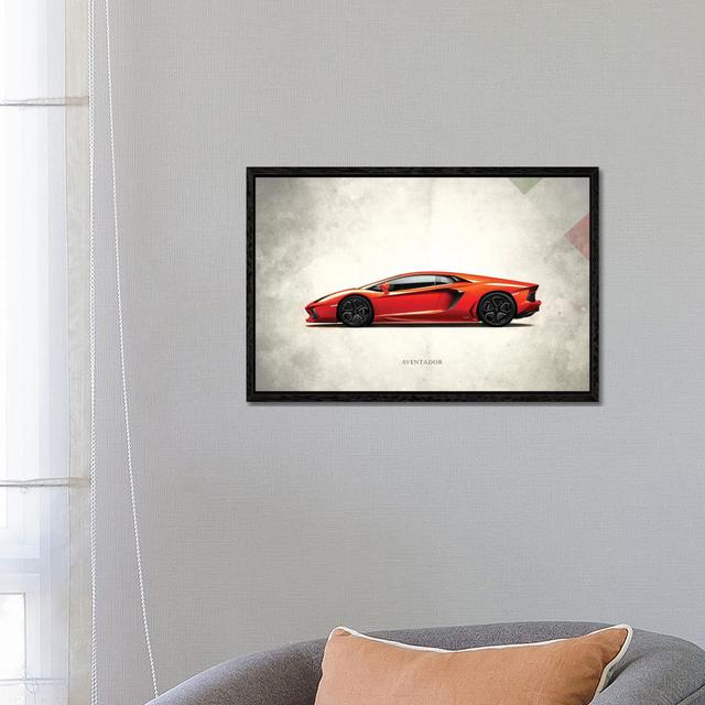 Lamborghini Aventador by Mark Rogan - Print on Canvas East Urban Home Format: Black Floater Framed, Size: 45.72cm H x 66.04cm W x 3.8cm D on Productcaster.