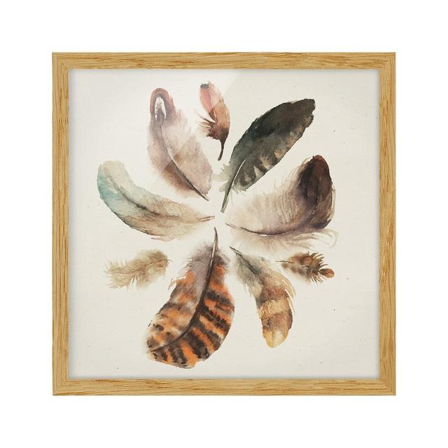 Federsammlung - Picture Frame Painting Latitude Vive Frame Option: Brown Framed, Size: 70cm H x 70cm W x 2cm D on Productcaster.