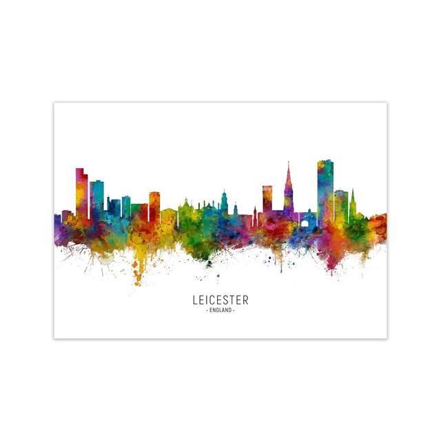 Leicester England Skyline by Michael Tompsett - Print Latitude Run Size: 30cm H x 42cm W x 1cm D, Format: Unframed on Productcaster.