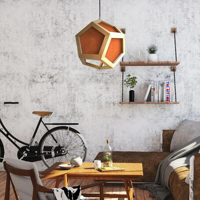 Belfiore 1 - Light Oil Geometric Pendant Ebern Designs Shade Colour: Oak/Orange on Productcaster.