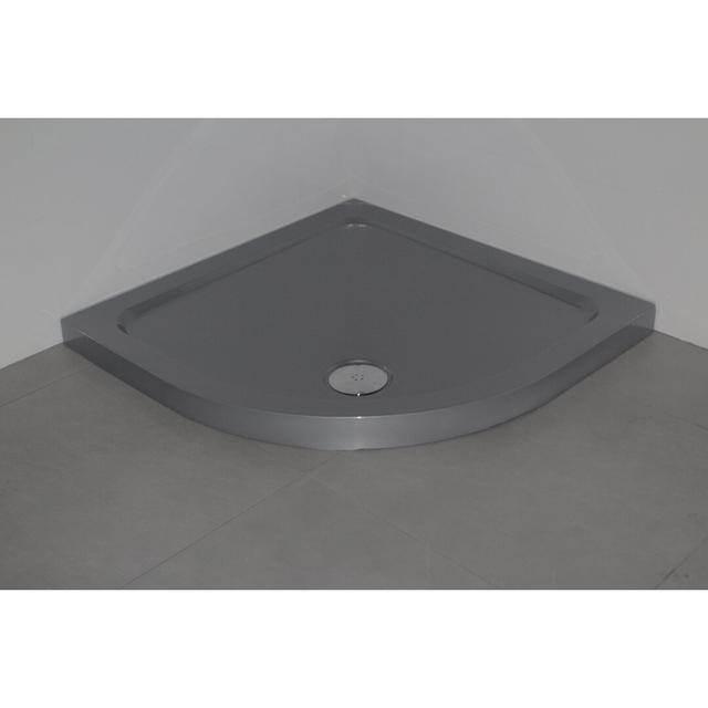 Slimline 35Mm 800X800 Quadrant Silver Grey Stone Shower Tray Belfry Bathroom Size: 3.5cm H x 80cm W x 80cm D, Finish: Silver Grey on Productcaster.