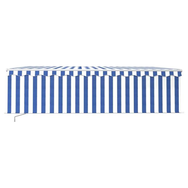 Dakota Fields 500cm W x 300cm D Fabric Cover Retractable Patio Awning Dakota Fields Colour: Blue/White on Productcaster.