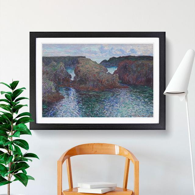 Rocks at Port-Goulphar by Claude Monet - Picture Frame Painting East Urban Home Frame Option: Black Framed, Size: 27cm H x 36cm W x 2cm D on Productcaster.