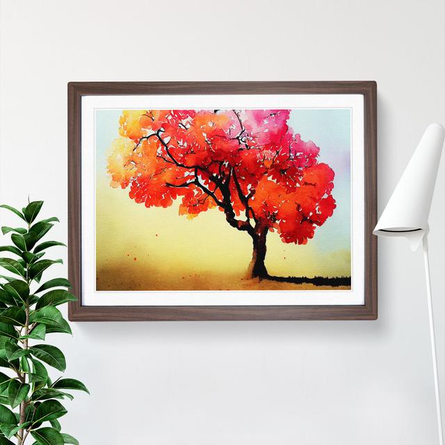 Head Turning Apple Tree - Picture Frame Graphic Art Marlow Home Co. Size: 34cm H x 46cm W, Frame Colour: Brown on Productcaster.