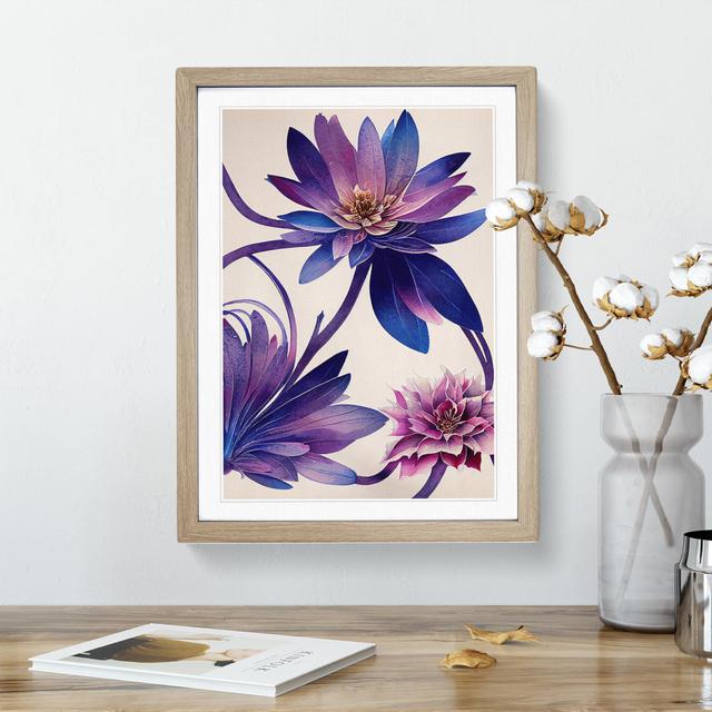 Wondrous Watercolour Flowers No.5 - Picture Frame Graphic Art Marlow Home Co. Frame Colour: Oak Framed, Size: 34cm H x 25cm W x 2cm D on Productcaster.