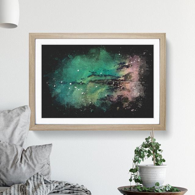 The Jurassic Coast in Dorset Paint Splash - Picture Frame Graphic Art East Urban Home Frame Option: Oak Framed, Size: 27cm H x 36cm W x 2cm D on Productcaster.