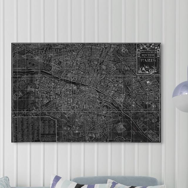 'Nouveau Map Du Paris 1780' Graphic Art on Wrapped Canvas East Urban Home Size: 76.2 cm H x 114.3 cm W on Productcaster.