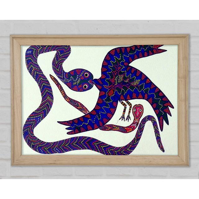 Aboriginal Snake Bird - Single Picture Frame Print on Canvas Latitude Vive Format: Natural Framed Paper, Size: 29.7cm H x 42cm W x 3.4cm D on Productcaster.