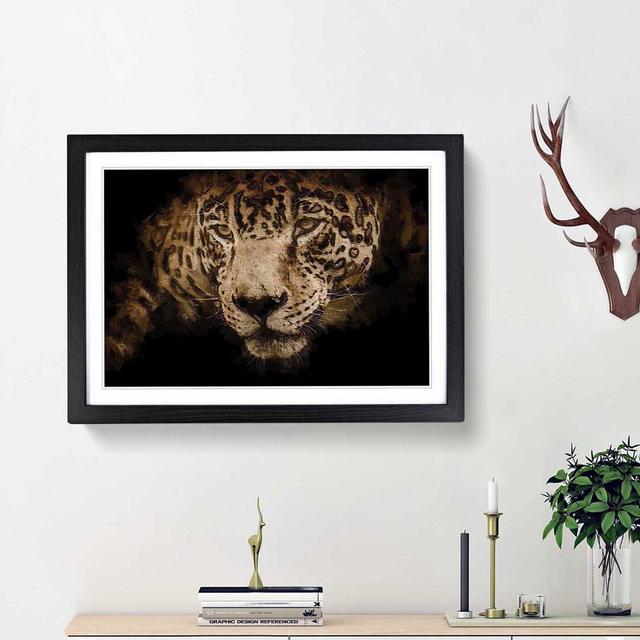 Jaguar Stalking Prey - Picture Frame Graphic Art Print East Urban Home Size: 48cm H x 65cm W x 2cm D, Frame Option: Black Framed on Productcaster.