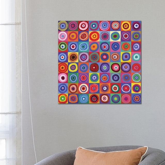 In Square Circle 64 After Kandinsky, 2012, by David Newton - Wrapped Canvas Print Metro Lane Size: 66.04cm H x 66.04cm W x 3.81cm D on Productcaster.