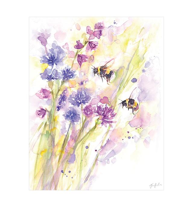 'Bees & Wildflowers' by Jennifer Rose - Unframed Painting Print on Paper Rosalind Wheeler on Productcaster.