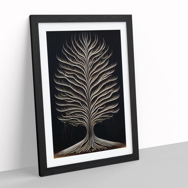 Classical Tree No.2 - Picture Frame Graphic Art Metro Lane Size: 34cm H x 25cm W x 2cm D, Frame Colour: Black on Productcaster.