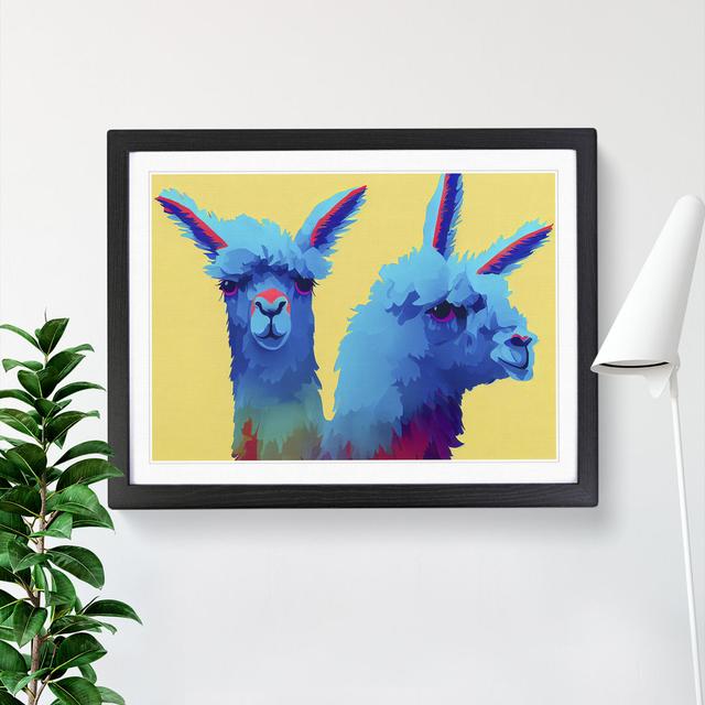 Delightful Llamas - Single Picture Frame Painting Brambly Cottage Frame Colour: Black, Size: 25cm H x 34cm W x 2cm D on Productcaster.