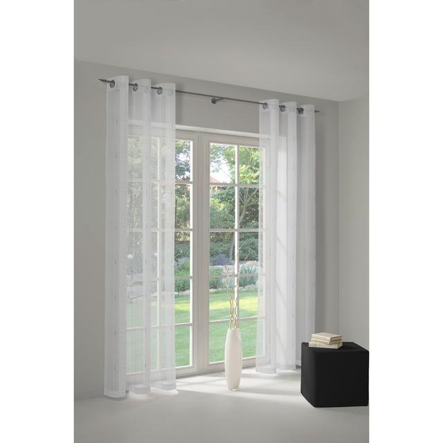 Kamala Eyelet Semi Sheer Curtain Ebern Designs Panel Size: 450 W x 145 D cm on Productcaster.