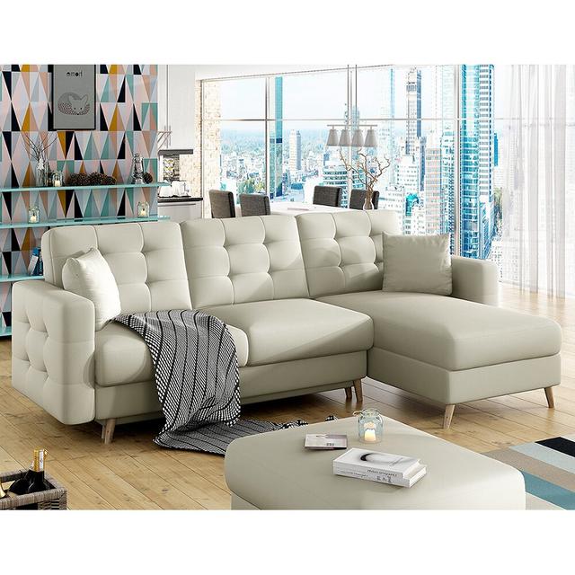 Ecksofa Dones mit Bettfunktion Metro Lane Polsterfarbe: Creme on Productcaster.