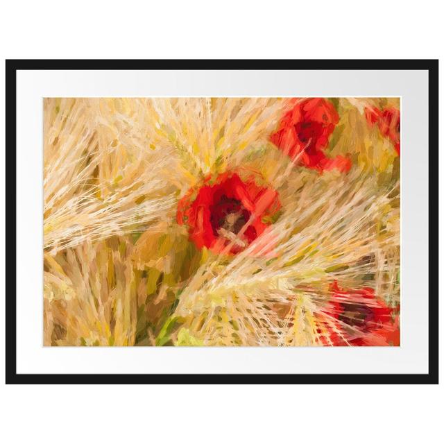 Gerahmtes Poster Poppies in a Corn Field East Urban Home Größe: 60 cm H x 80 cm B on Productcaster.