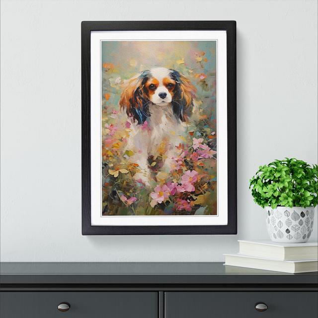 Cavalier King Charles Spaniel Impressionism - Single Picture Frame Print on Wood Marlow Home Co. Format: Black Framed, Size: 34cm H x 25cm W x 2cm D on Productcaster.