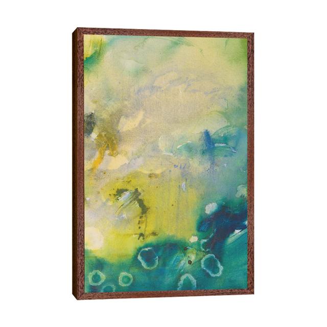 Turquoise Flow III Ivy Bronx Format: Classic Wood Floater Framed, Size: 101.6cm H x 66.04cm W x 3.81cm D on Productcaster.