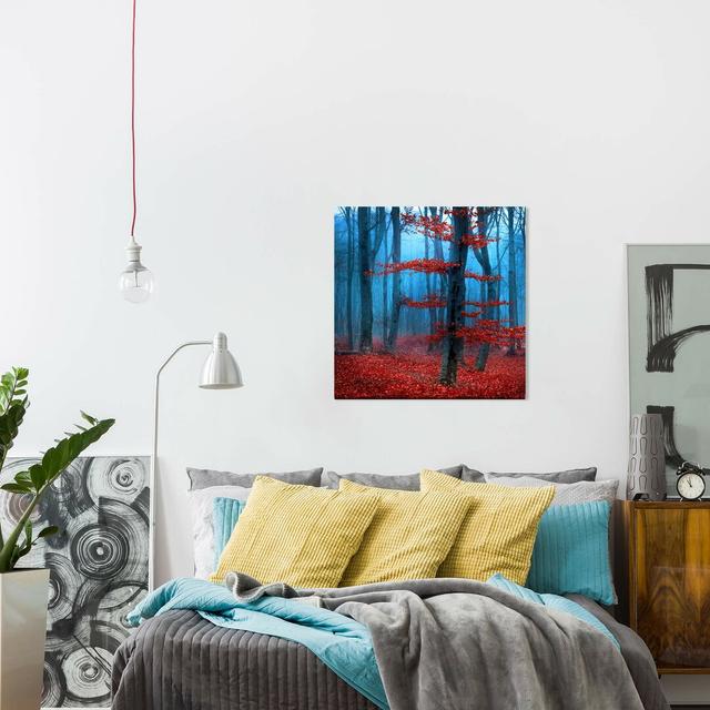 Leinwandbild Nebel im Wald East Urban Home on Productcaster.