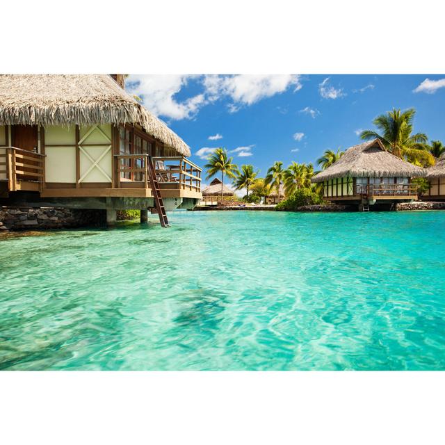 Over Water Bungalows by Mvaligursky - Wrapped Canvas Photograph House of Hampton Size: 20cm H x 30cm W x 3.8cm D on Productcaster.