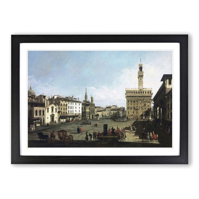 Piazza Signora in Florence by Giovanni Canaletto - Picture Frame Painting East Urban Home Frame Option: Black Framed, Size: 27cm H x 36cm W x 2cm D on Productcaster.