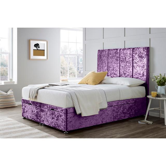 Divan Bed with 24" Headboard on Struts Wayfair Sleep Size: Small Single (2'6), Colour: Purple on Productcaster.