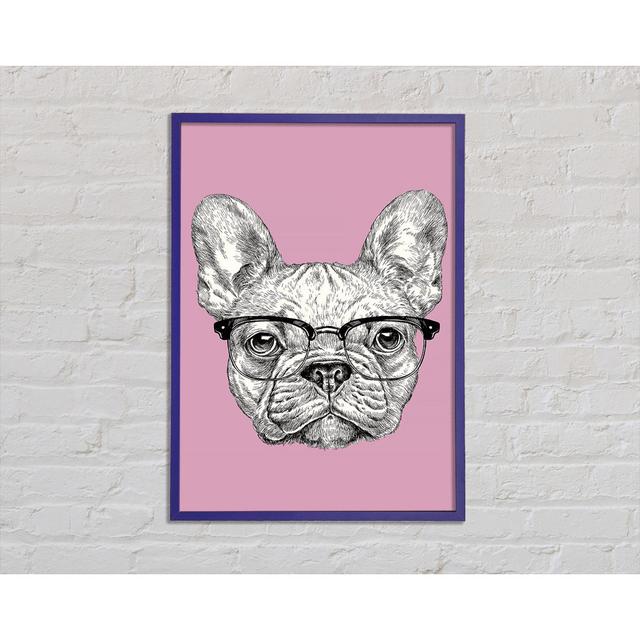 French Bulldog in Glasses - Single Picture Frame Art Prints Happy Larry Size: 42cm H x 59.7cm W x 2cm D on Productcaster.