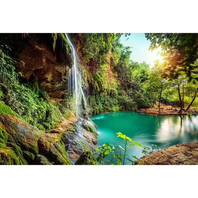 Peaceful View On The Waterfall by Anna_Om - Wrapped Canvas Print Alpen Home Size: 81cm H x 122cm W on Productcaster.