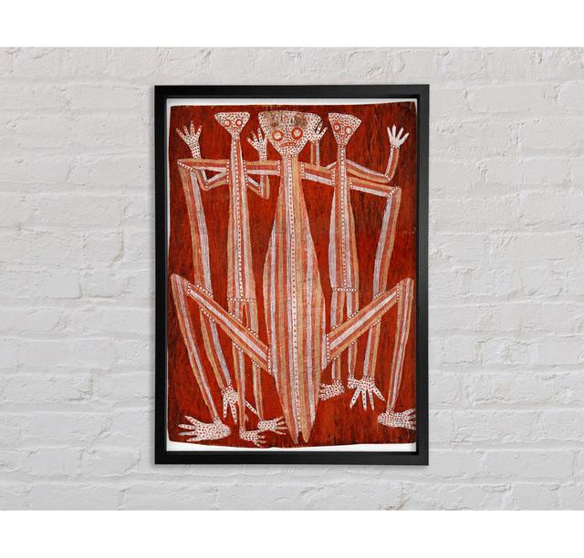 Aboriginal Kubarkku Framed Print Ivy Bronx Size: 84.1cm H x 59.7cm W x 3.3cm D, Format: White Framed Canvas on Productcaster.