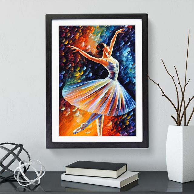 Ballerina Dancer No.2 - Single Picture Frame Painting Rosdorf Park Size: 34cm H x 25cm W x 2cm D, Frame Colour: Black Framed on Productcaster.