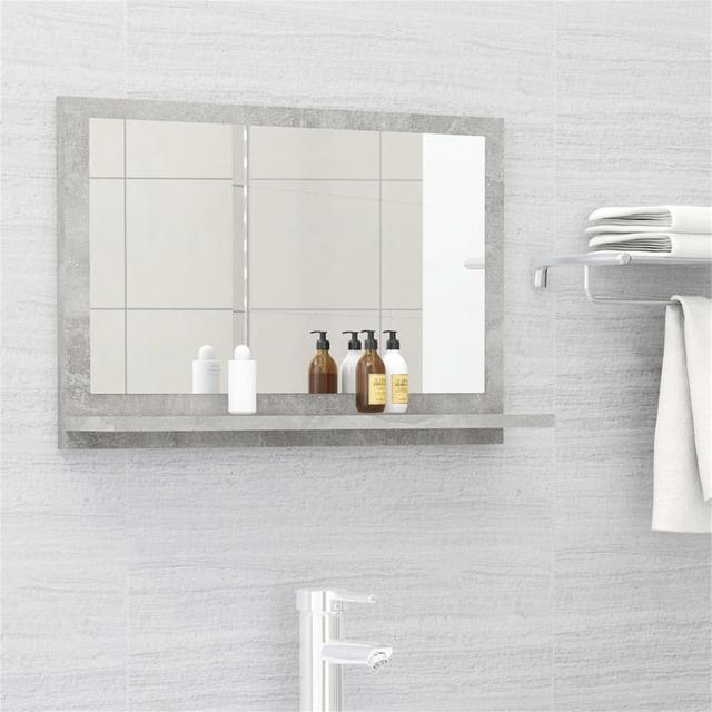 Burridge Framed Wall Mounted Bathroom Mirror Ebern Designs Finish: Concrete Grey on Productcaster.